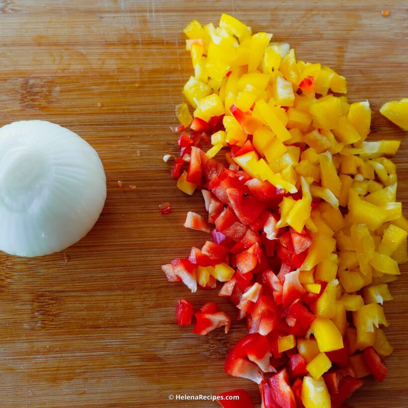 Step 2. Chop peppers