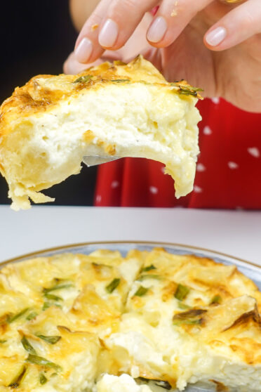 Camambert Quiche is on a beautiful plate