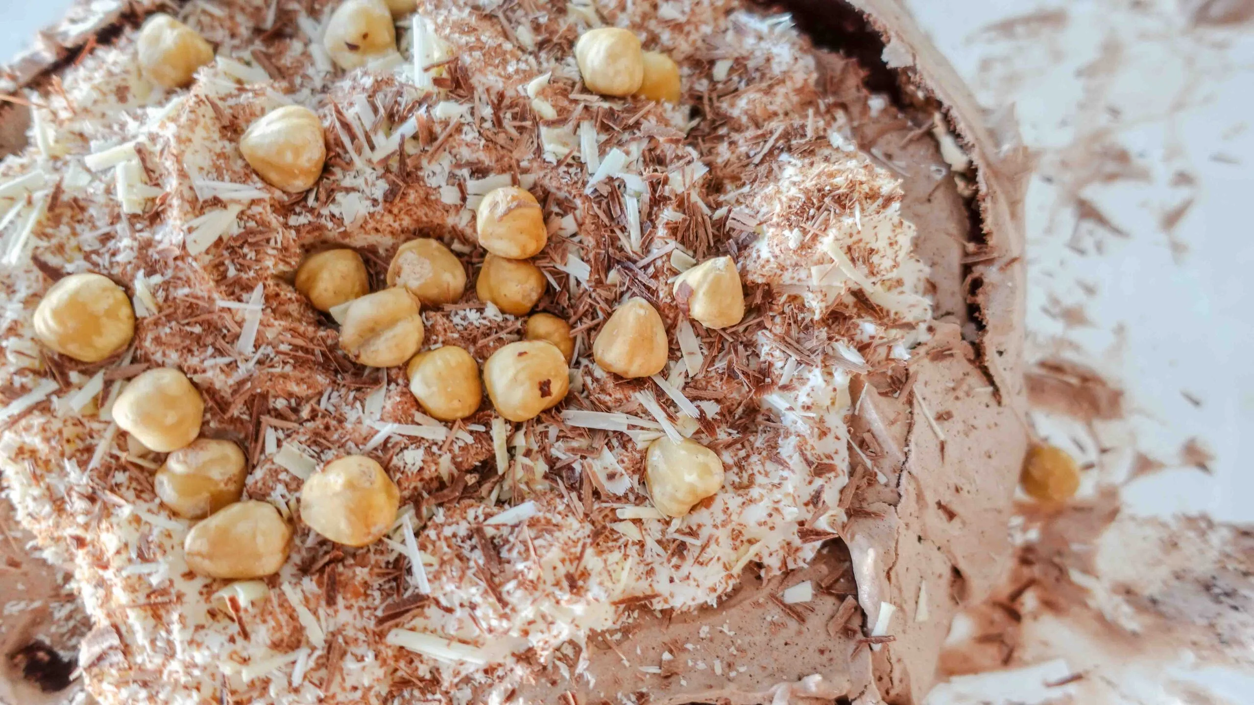 Ready Chocolate Hazelnut Pavlova on a plate