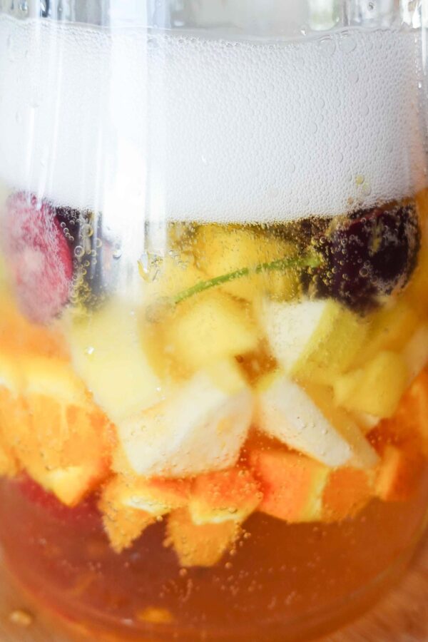 Sparkling Sangria in a jar