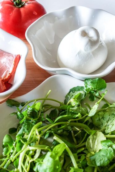Ingredients on a table for a salad