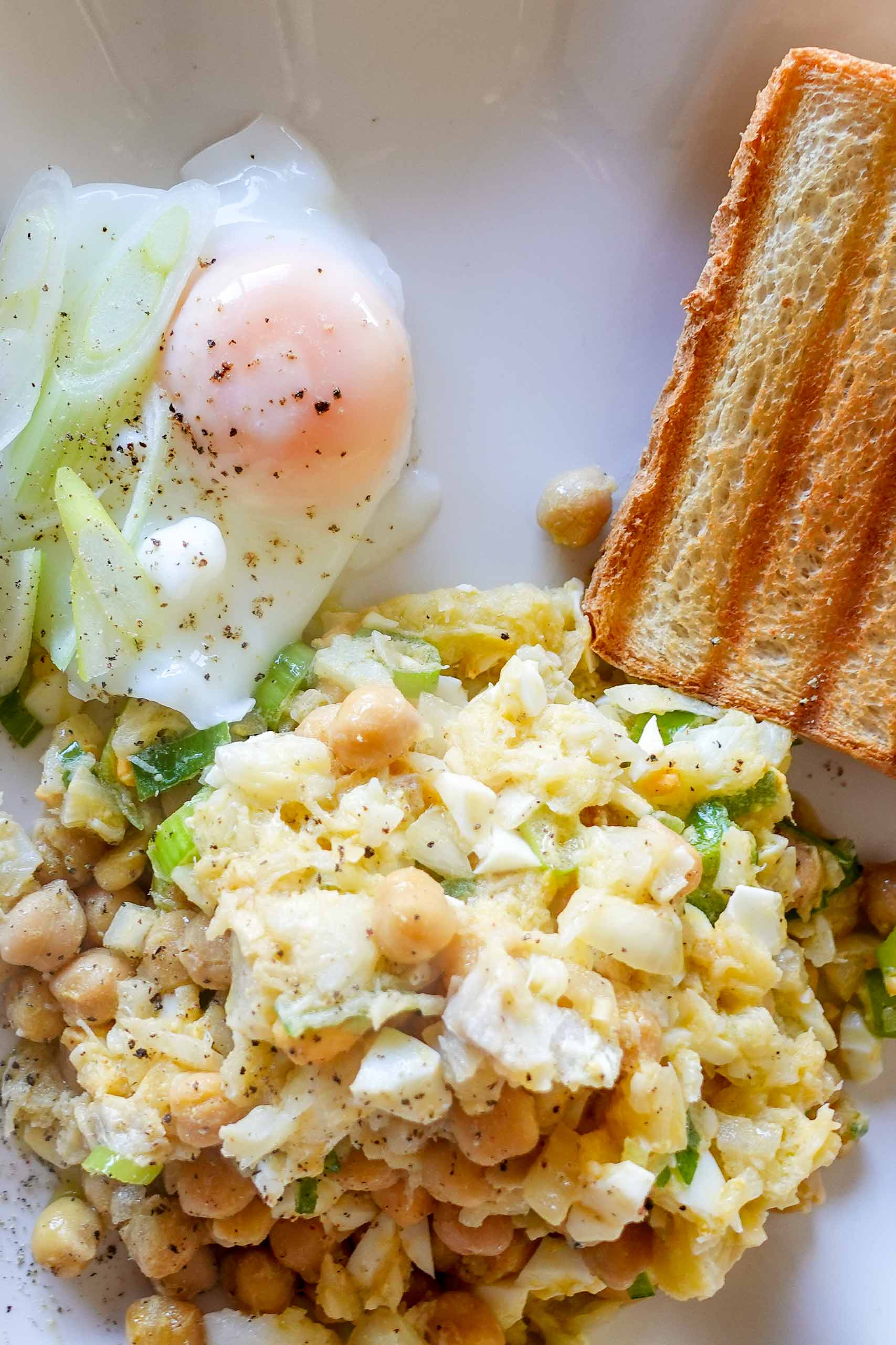 Chickpea Cod Salad on a plate