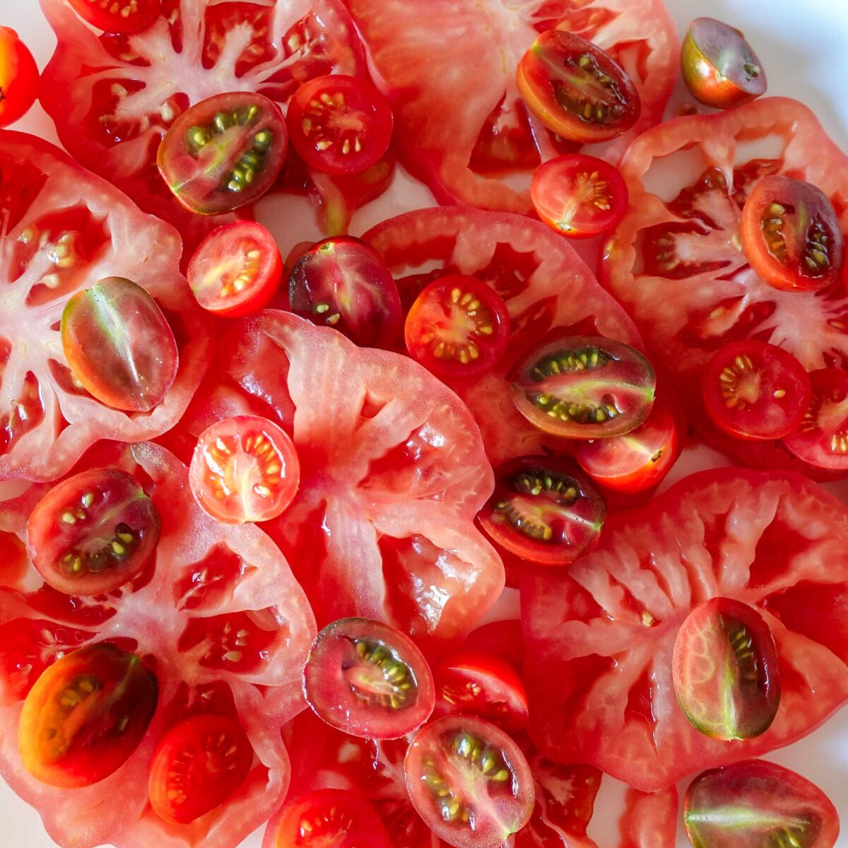 Step 2. Slice tomatoes