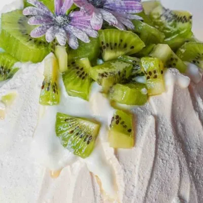 Ready Kiwi Pavlova on a plate