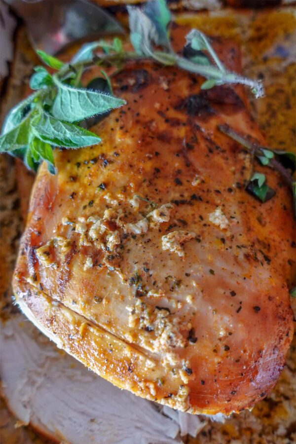 Homemade Roasted Turkey Breast cooked with fragrant spices