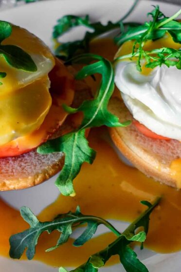 Caprese Eggs Benedict on a plate