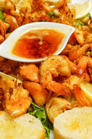 Garlic Butter Shrimp on a plate.