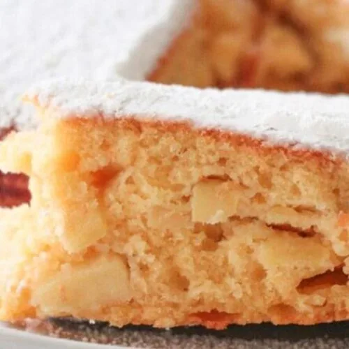 Homemade Apple Cake‎ sliced and served