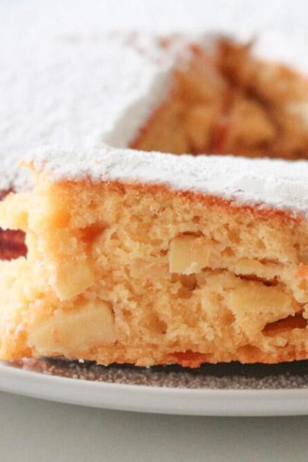 Homemade Apple Cake sliced and served