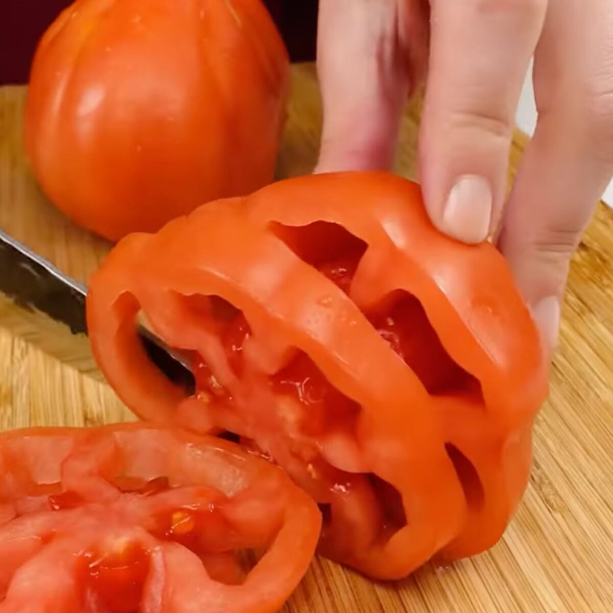 Step 1. Slice tomatoes
