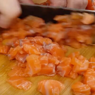 Step 1. Dice salmon