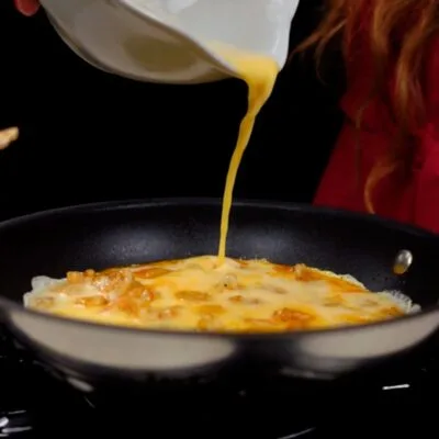 Step 3. Pour the egg