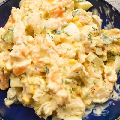 Shrimp Salad in a bowl.