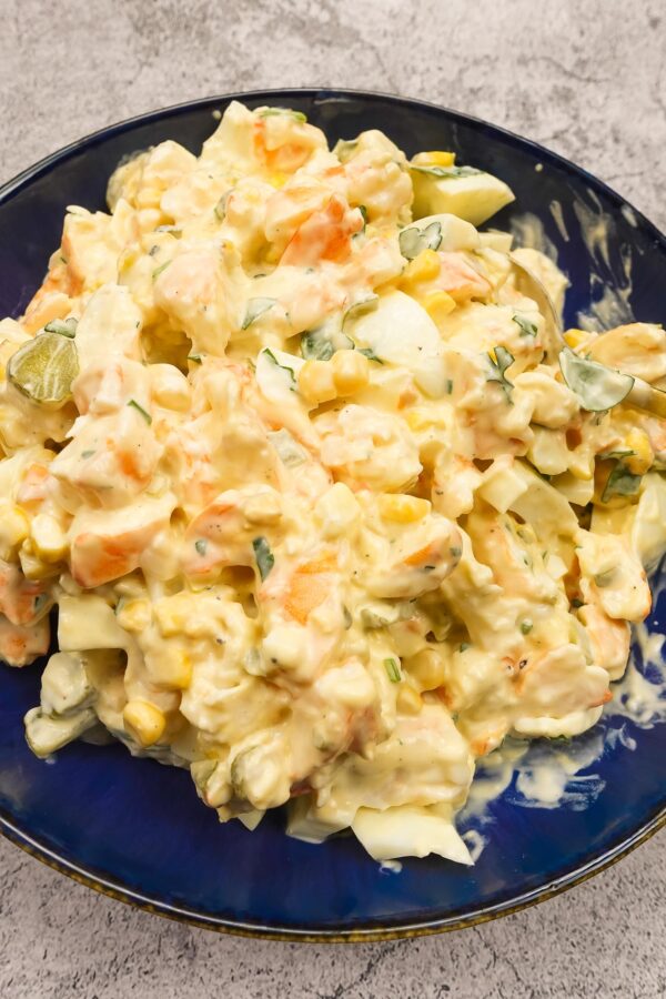 Shrimp Salad in a bowl.
