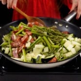 Step 4. Cook vegetables and sausage