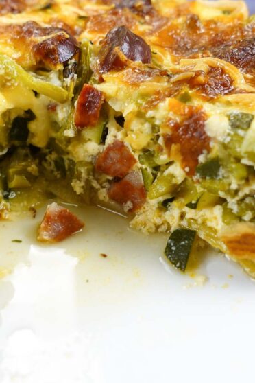 Chorizo Asparagus Quiche looking yum