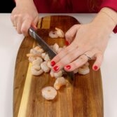 Step 1. Chop shrimp and vegetables