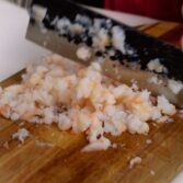 Step 1. Chop shrimp and vegetables