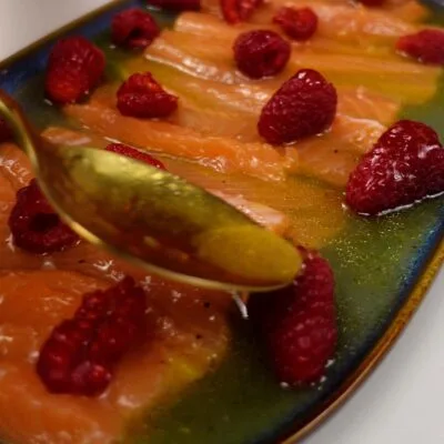 Step 3. Pour sauce and decorate