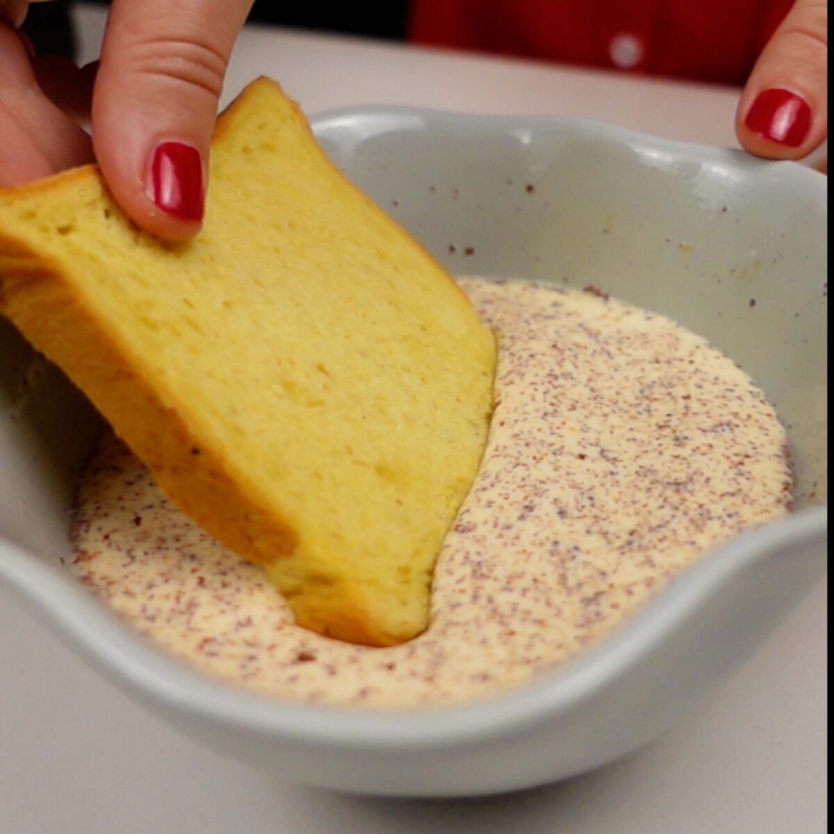 Step 2. Dip brioche