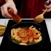 Step 3. Sear shrimp & add wine