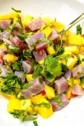 Flavorful Tuna Ceviche with Mango in a bowl