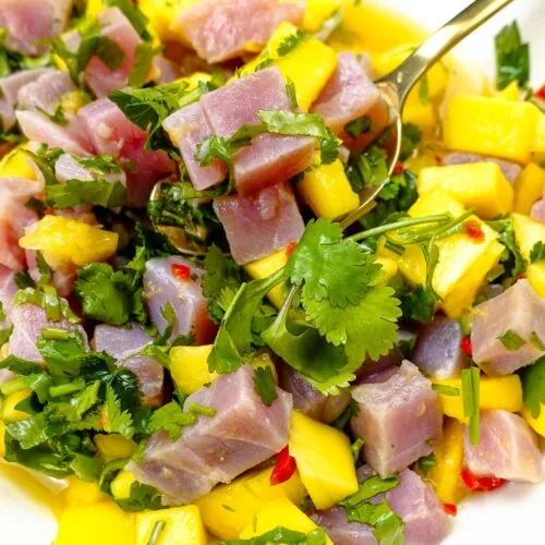 Flavorful Tuna Ceviche with Mango in a bowl