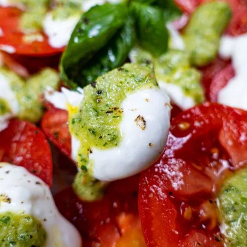 Serving Tomato Burrata Salad