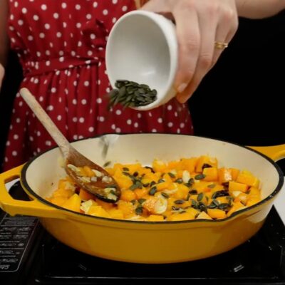 Step 3. Add almonds and pumpkin seeds