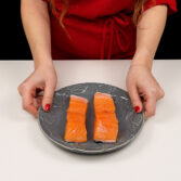 Step 1. Season salmon and chop cashew