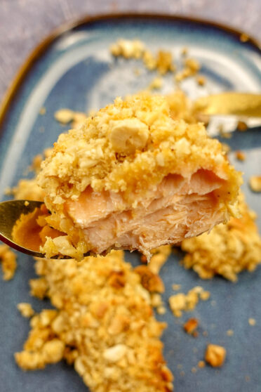 Delicious piece of Cashew Crusted Salmon