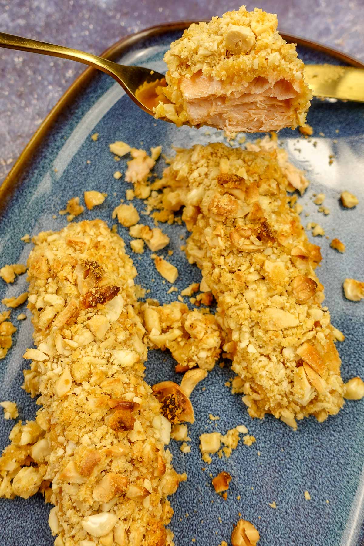 Cashew Crusted Salmon on a plate