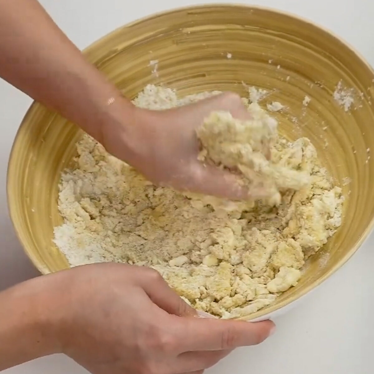 Step 2. Add egg and cottage cheese