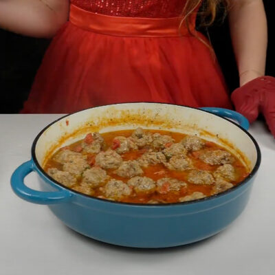 Step 5. Cook Meatballs in Sauce