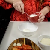 Step 3. Cut tomatoes and make sauce