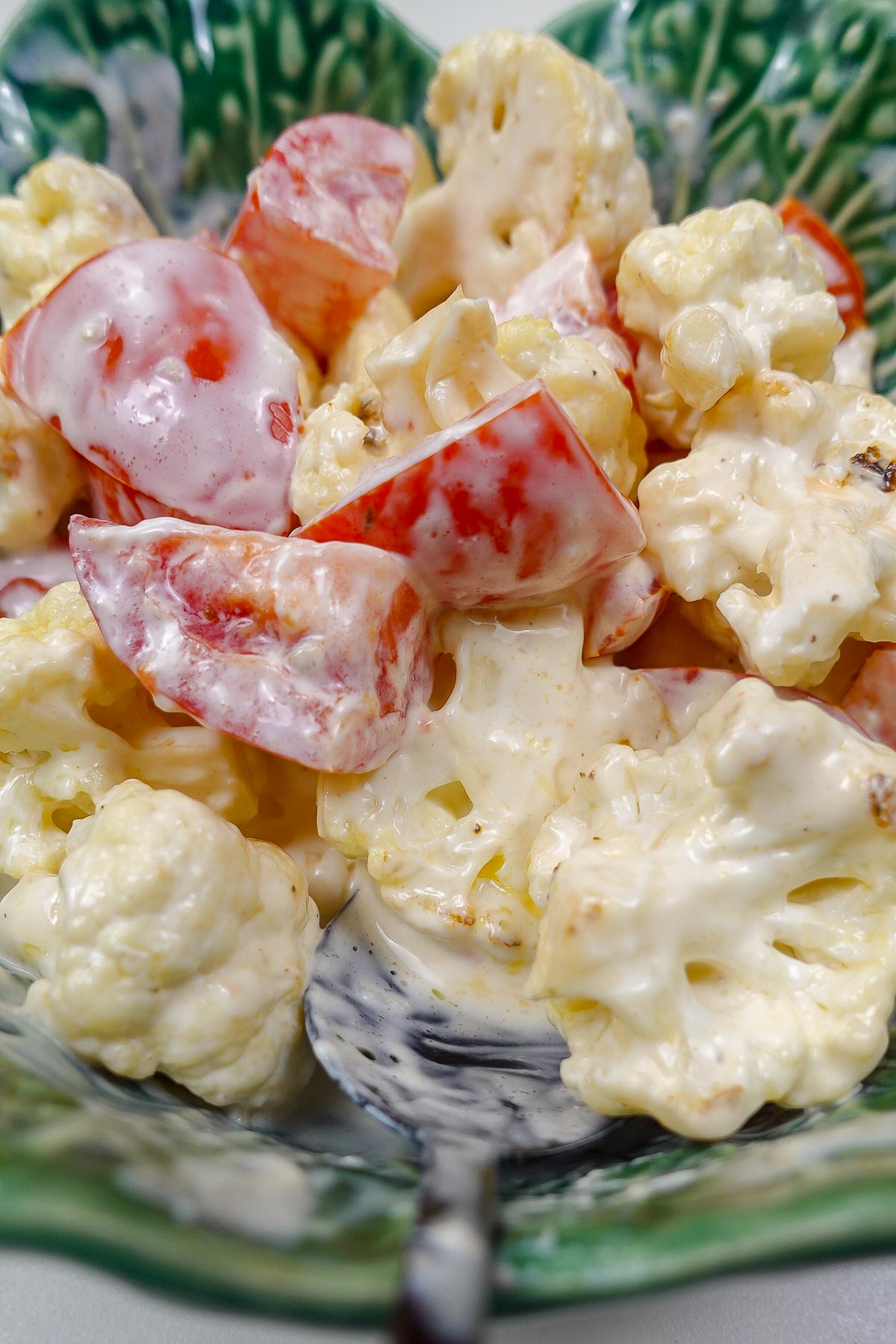 Creamy Cauliflower Salad with cherry tomatoes