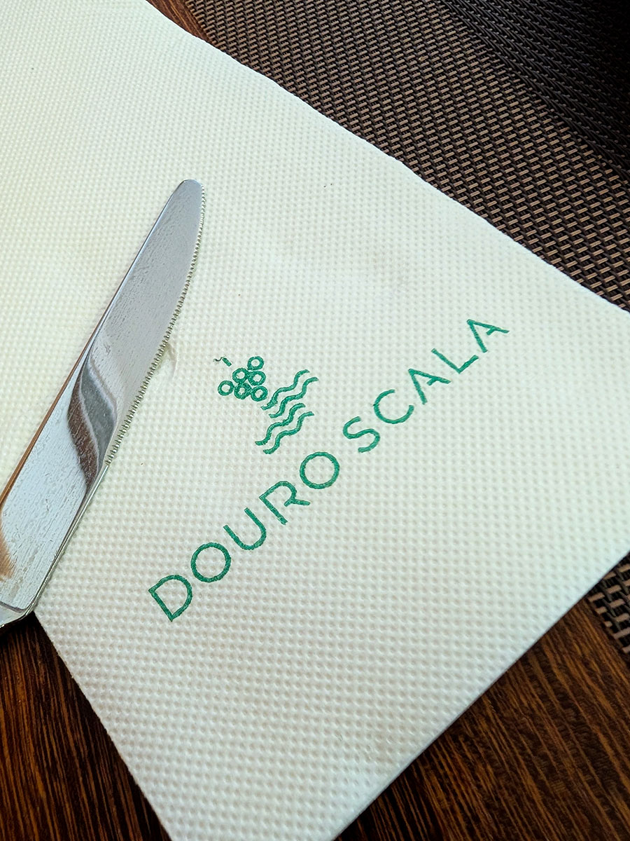 Branded napkins at the Restaurante do Paço