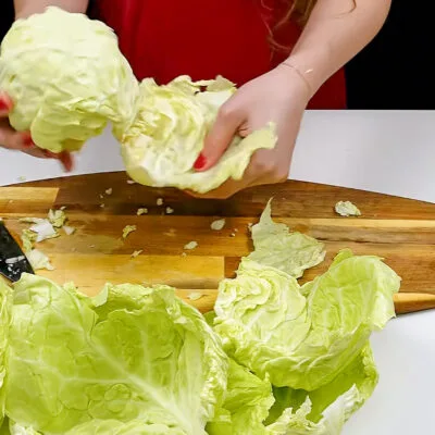 Step 1. Prepare the cabbage leaves