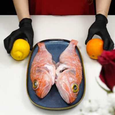 Step 1. Preheat oven, prepare fish and vegetables