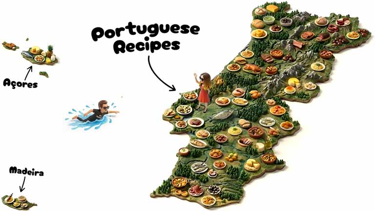 Portuguese recipes map