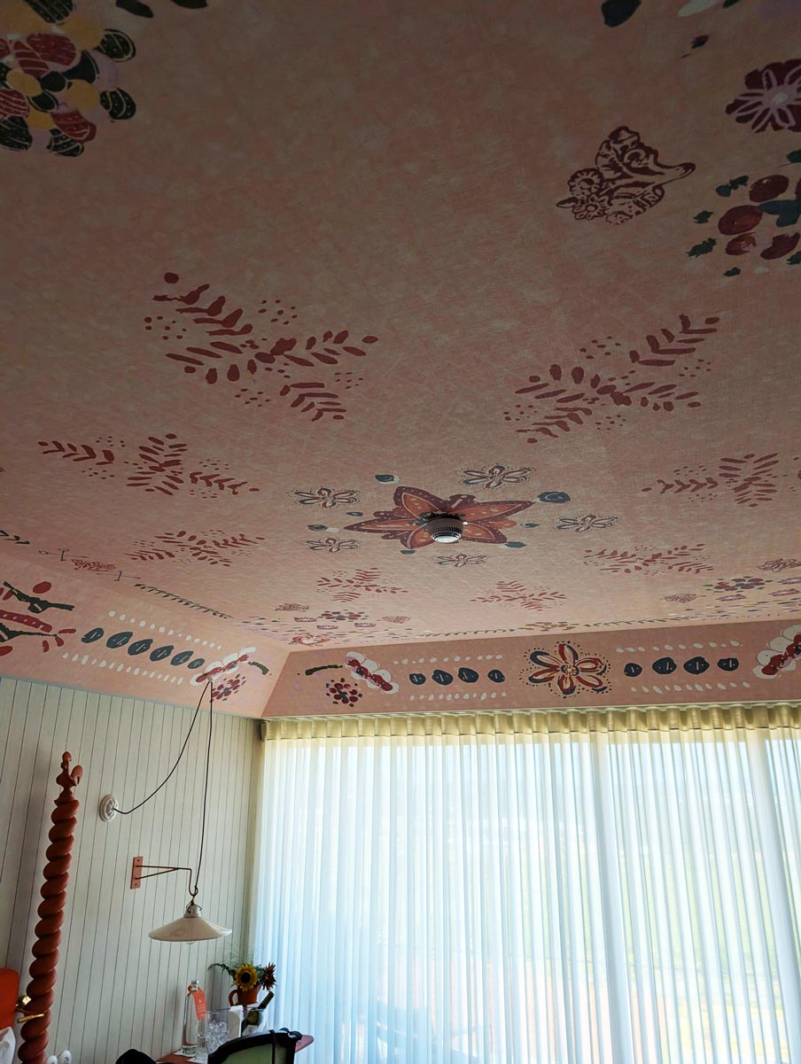 The ceiling in the rooms of the Solar de Vila Meã